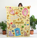 Personalized Winnie the Pooh Blanket, Pooh and Friends Baby Name Blanket, Disney Blanket, Kids Nursery Decor Shower Gift, Baby Blanket
