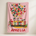 Custom Mickey And Friends Christmas Blanket, Magic Kingdom Blanket, Velveteen Plush Woven Blanket, Holiday Decor, Custom Name Baby Gift