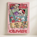 Mickey Christmas Lights Woven Fleece Sherpa Minky Blanket, Custom Mickey And Friends Christmas Blanket, Xmas Holiday Blanket,Christmas Gift