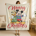Mickey Mouse and Pluto Dog Christmas Blanket, Disney Merry Christmas Blanket, Pluto Dog Christmas Blanket, Mickey Mouse Christmas Blanket