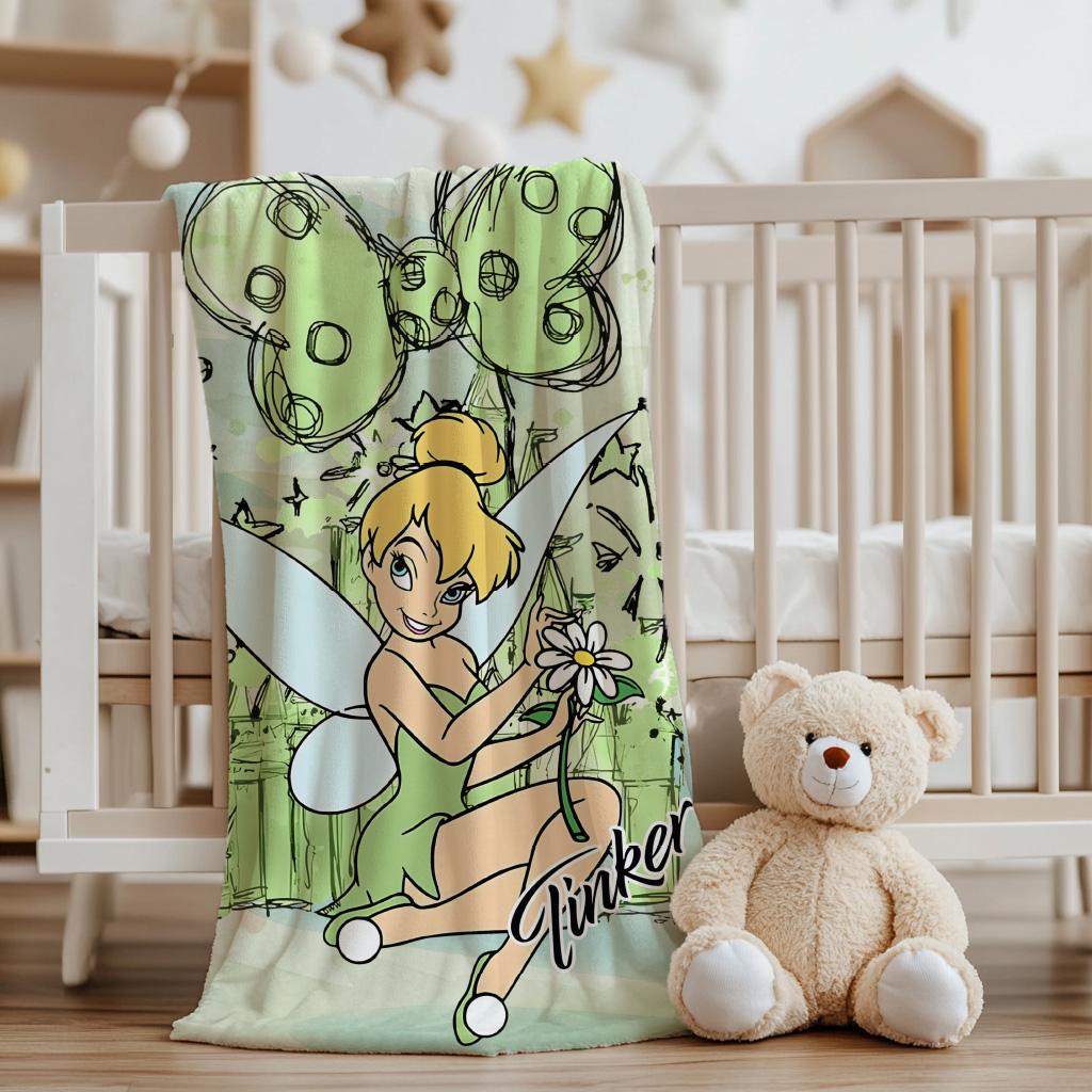 Personalized Disney Tinker Bell Blanket, Magic Kingdom Blanket, Personalized Name Blanket, Tinkerbell Birthday Gift,Christmas Blanket Gift