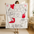 Mickey Minnie Mouse Love Blanket, Disney Romantic Gifts, Disneyland Couple Blanket Gift, Valentine Gifts For Her, Disney Valentine Days Gift