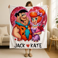 Flintstones Valentines Day Blanket, Romantic Cartoon Blanket Gift, Bedrock Valentines Gift, Retro Cartoon Love Blanket, Anniversary Gifts