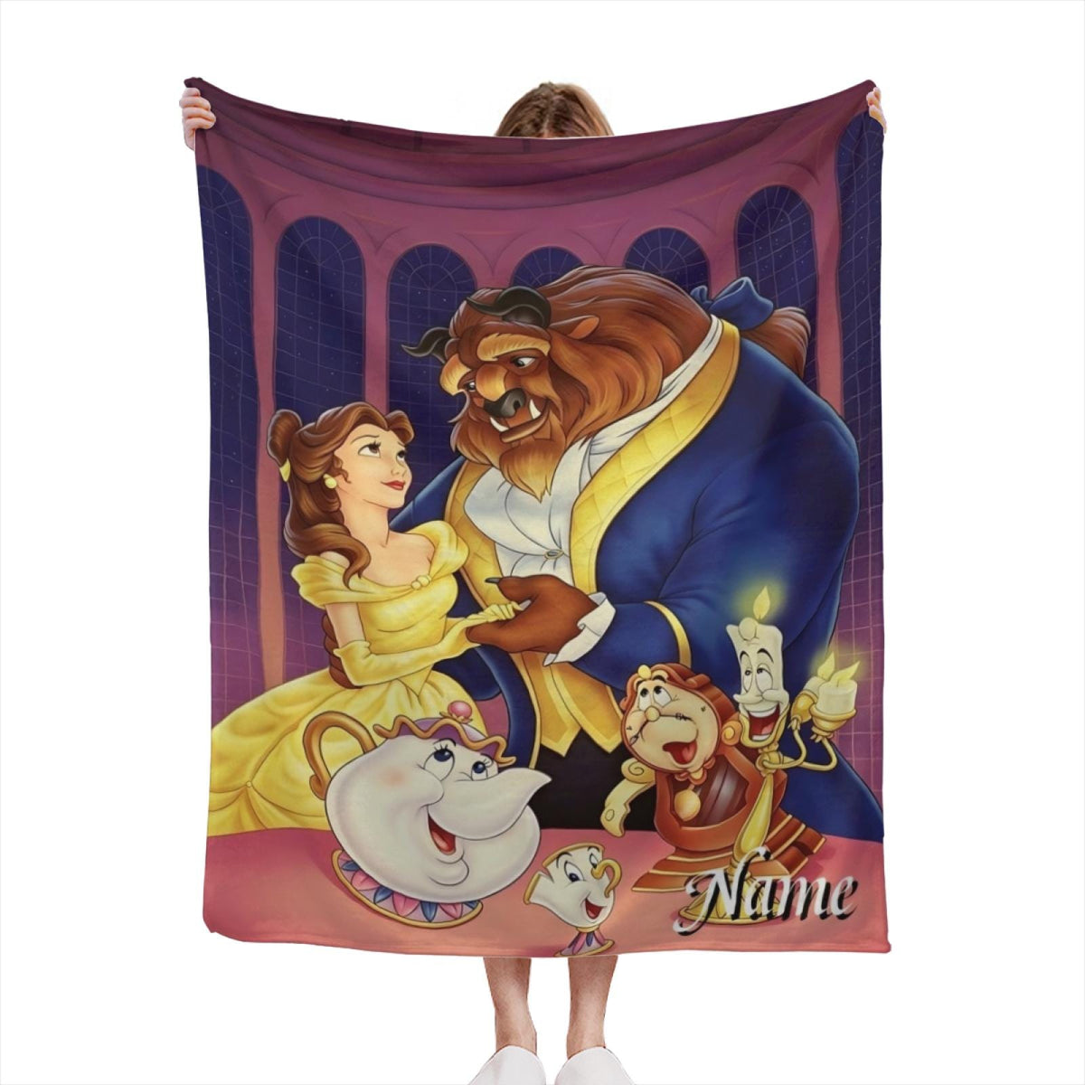 Personalized Princess Castle Blanket, Custom Name Fairy Tale Throw, Magical Gift for Girls and Kids