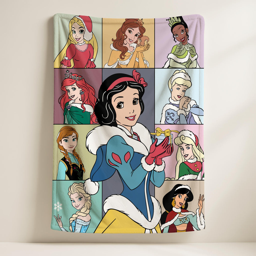 Custom Disney Princesses Blanket, Disney Christmas Blanket, Christmas Travel Blanket, Baby Shower Present,Cozy Nursery Decor,Birthday Gift