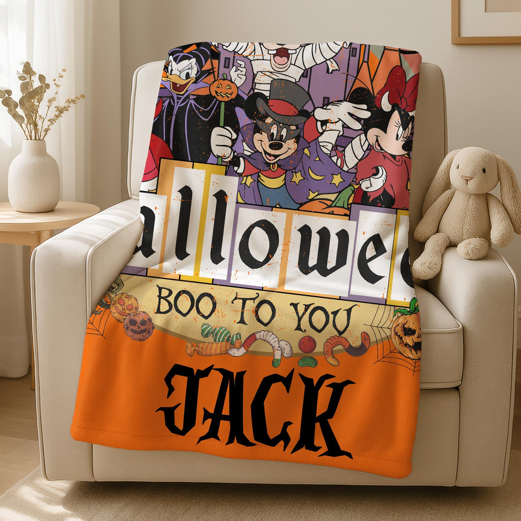 Disney Mickey Halloween Blanket, Cozy Fall Decor