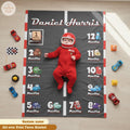 Personalized Disney Pixar Cars Baby Milestone Blanket, Lightning McQueen Monthly Fleece Blanket, Custom Name Baby Photo Blanket, Baby Gift