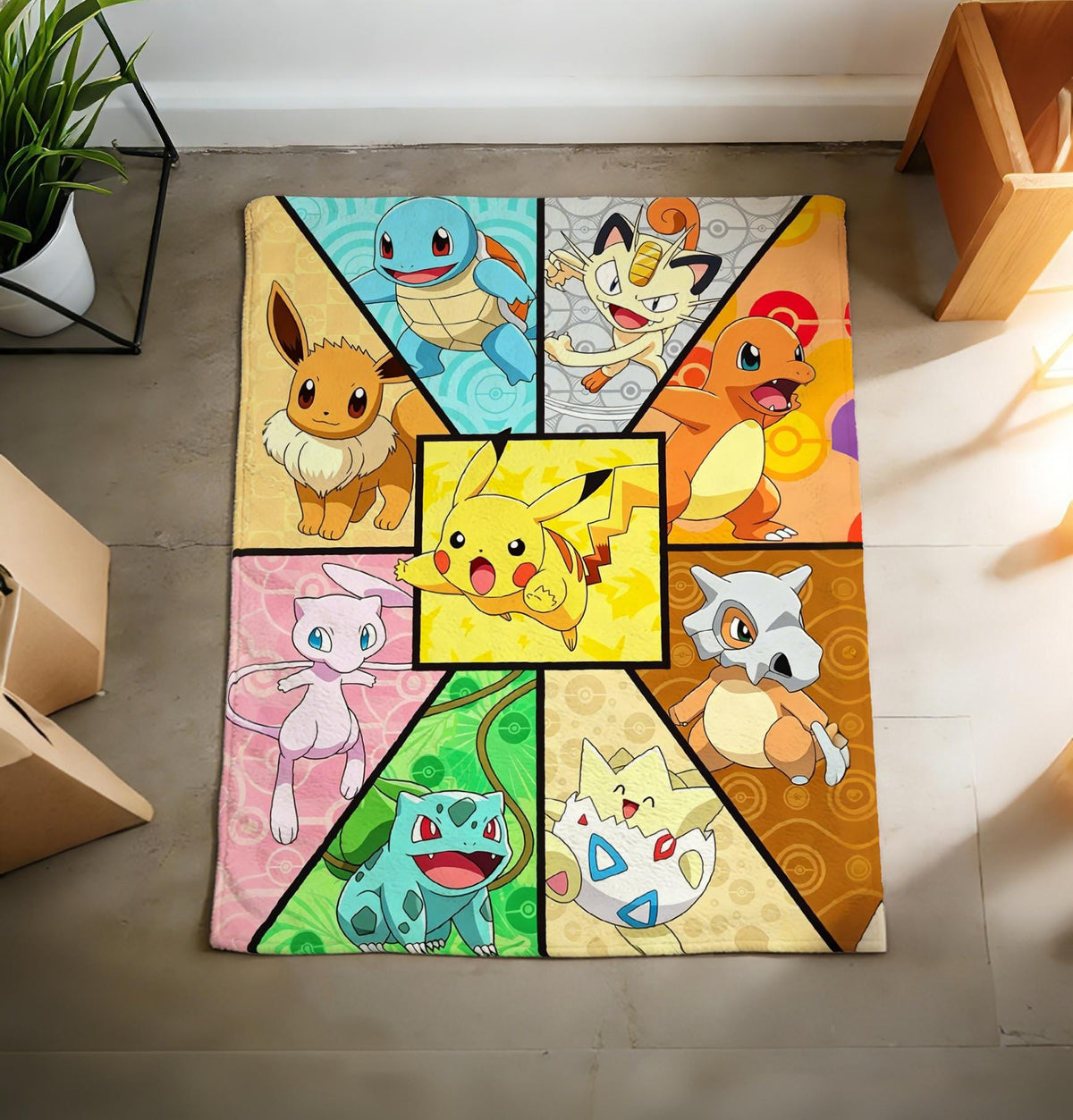Pokemon Group Blanket Soft Throw, Anime Flannel Throw, Birthday Gift For Young Fans