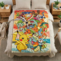 Pokemon Game Blanket Soft Throw, Anime Flannel Throw, Birthday Gift For Young Fans