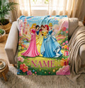 Full Princess Crew Custom Name Blanket Soft Throw, Carnival Flannel Keepsake Gift For Girls