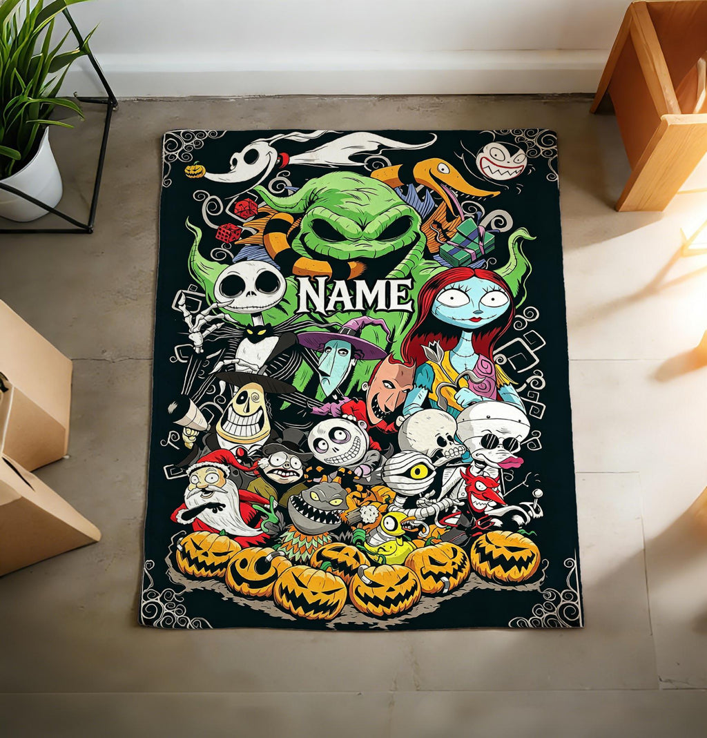 Personalized Nightmare Before Christmas Soft Throw Blanket, Gift For Young Fans