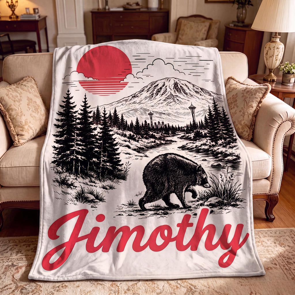 Jimothy the Raccoon Blanket Viral Seattle Feral Legend Flannel Throw Custom Raccoon Meme Decor Cozy Animal Lover Gift Jimothy Meme