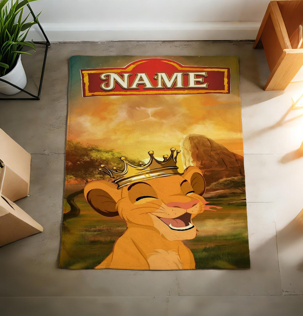 Personalized Lion King Soft Throw Blanket, Custom Kids Birthday Gift