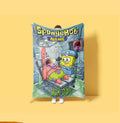 Funny Medical Theme SpongeBob Blanket Custom Name Doctor Examining Patrick Star Throw Sick Day Cartoon Gift Get Well Soon Bedding