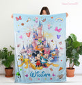 Personalized Mouse And Friends Blanket, Custom Name Disney Castle Blanket, Disney Blanket for Kids, Disney World Blanket, Disney Home Decor