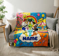 Personalized Sprunki Blanket Soft Throw, Custom Name Cartoon Character Fleece Throw, Kids Birthday Gift