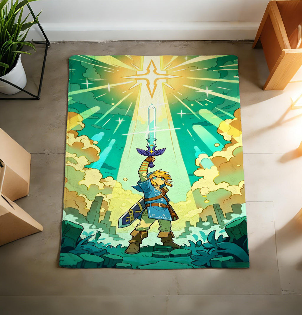 Master Sword Zelda Blanket Soft Throw, All Season Flannel Blanket, Birthday Gift for Gamers