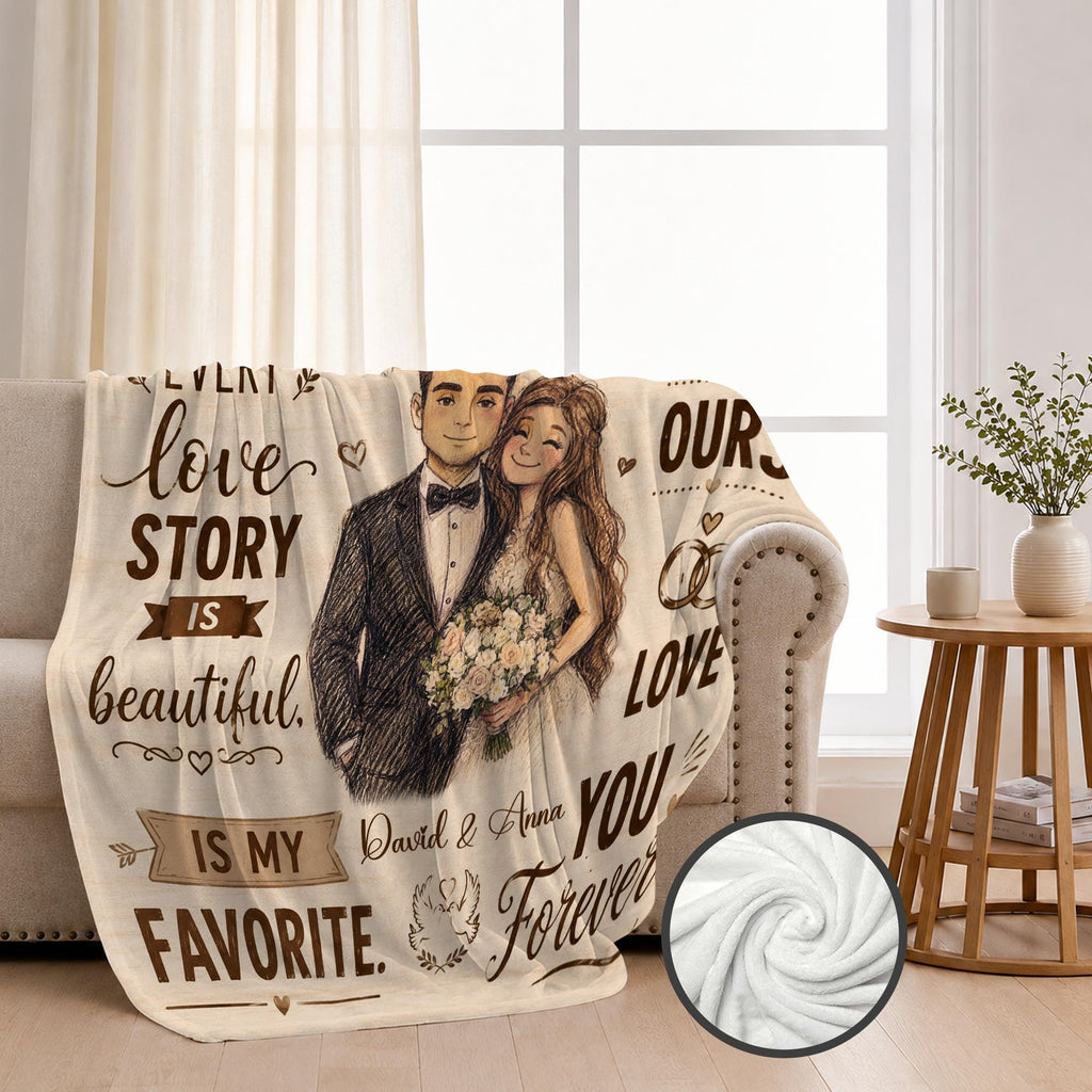 Anniversary Photo Blanket, Custom Couple Blanket from Photo, Wedding Anniversary Gift for Husband Wife, Romantic Keepsake Throw