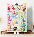 Personalized Alice In Wonderland Blanket, Custom Name Disney Princess Blanket, Disney Bedding, Blanket for Kids, Baby Girl Gift, Disney Gift