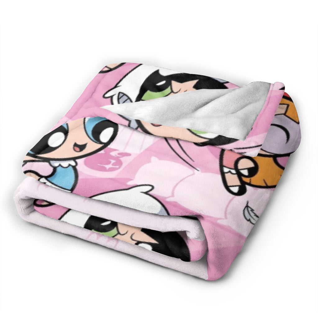 Custom Powerpuff Girls Blanket, Personalized Pillow Fight Throw, Pink Sleepover Decor