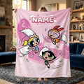 Custom Powerpuff Girls Blanket, Personalized Pillow Fight Throw, Pink Sleepover Decor