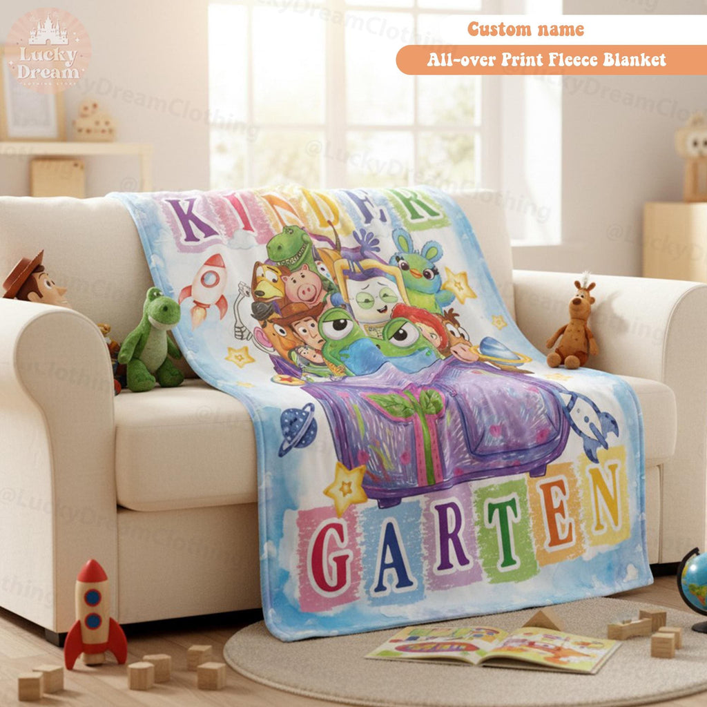 Toy Story 5 Kindergarten Blanket, Personalized Toy Story Blanket for Kids, Custom Name Kindergarten Gift, Back to School Gift, Kids Blanket