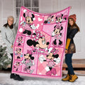 Custom Minnie Mouse Blanket for Girls, Personalized Pink Fleece Throw with Name, Cute Disney Nursery Decor, Toddler Birthday Gift