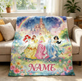 Personalized Princess Throw Blanket,Custom Name Castle Blanket,Girl Magical Birthday Gift