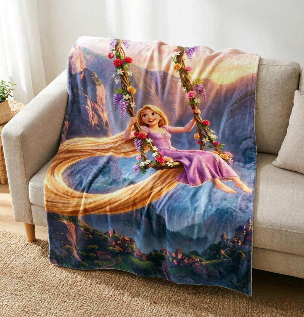 Rapunzel Blanket, Disney Princess Tangled Blanket, Flynn Rider Throw Blanket, Disney Princess Girl Boy Gift Blanket