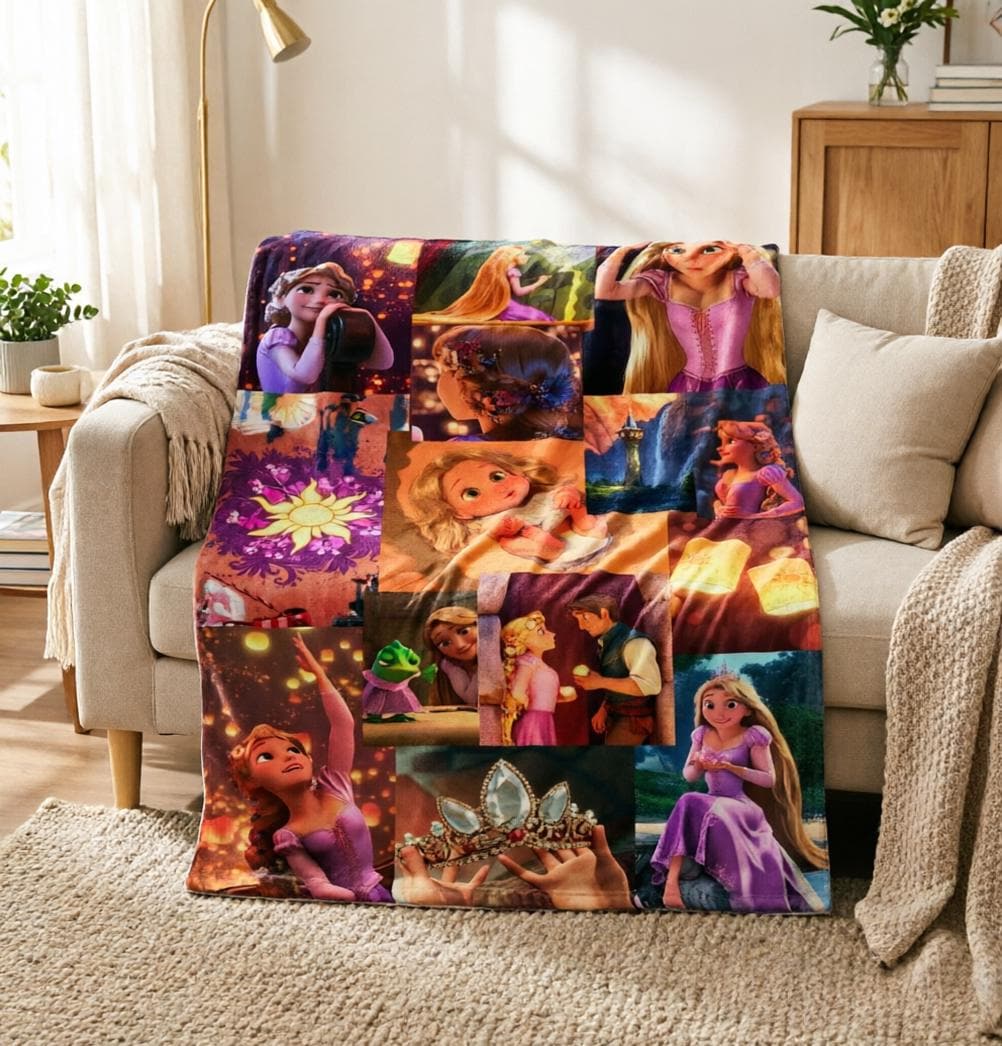 Rapunzel Blanket, Disney Princess Tangled Blanket, Flynn Rider Throw Blanket, Disney Princess Girl Boy Gift Blanket