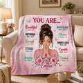 You Are...Blanket Inspirational Floral Throw, Religious Birthday Gift for Women, Christian Blanket for Mom Sister Friend Girl