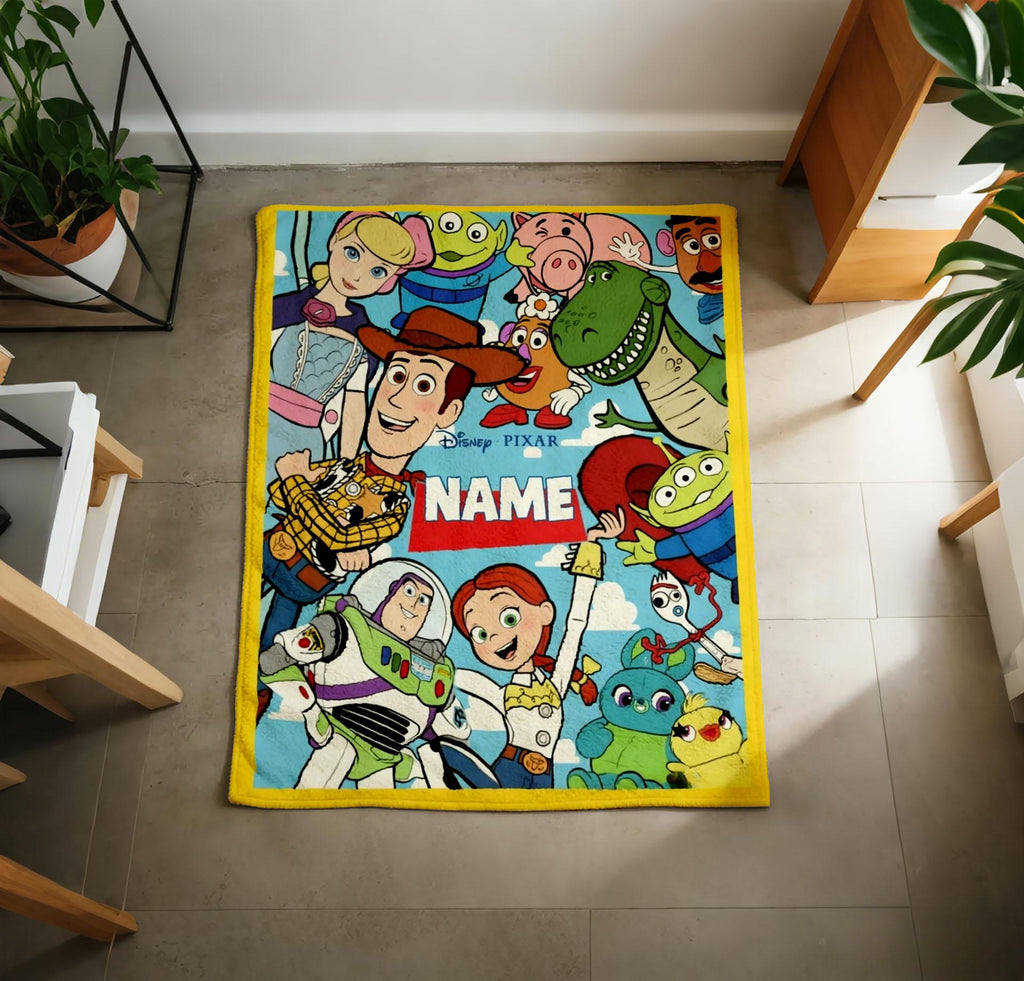 Personalized Toy Story Characters Plush Throw Blanket, Soft Flannel Fleece for Kids