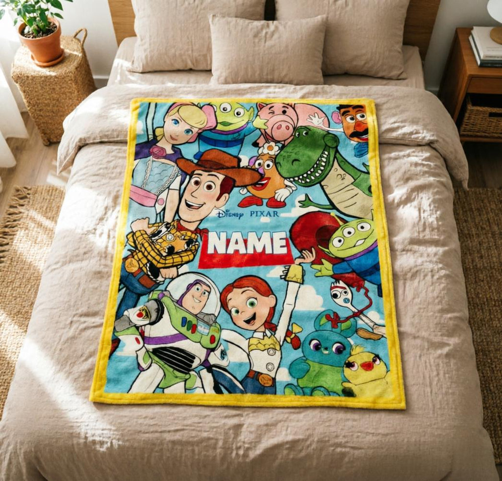 Personalized Toy Story Characters Plush Throw Blanket, Soft Flannel Fleece for Kids