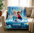 Custom Name Frozen Princess Blanket Soft Throw, Cozy Plush Throw, Toddler Bedroom Decor Gift