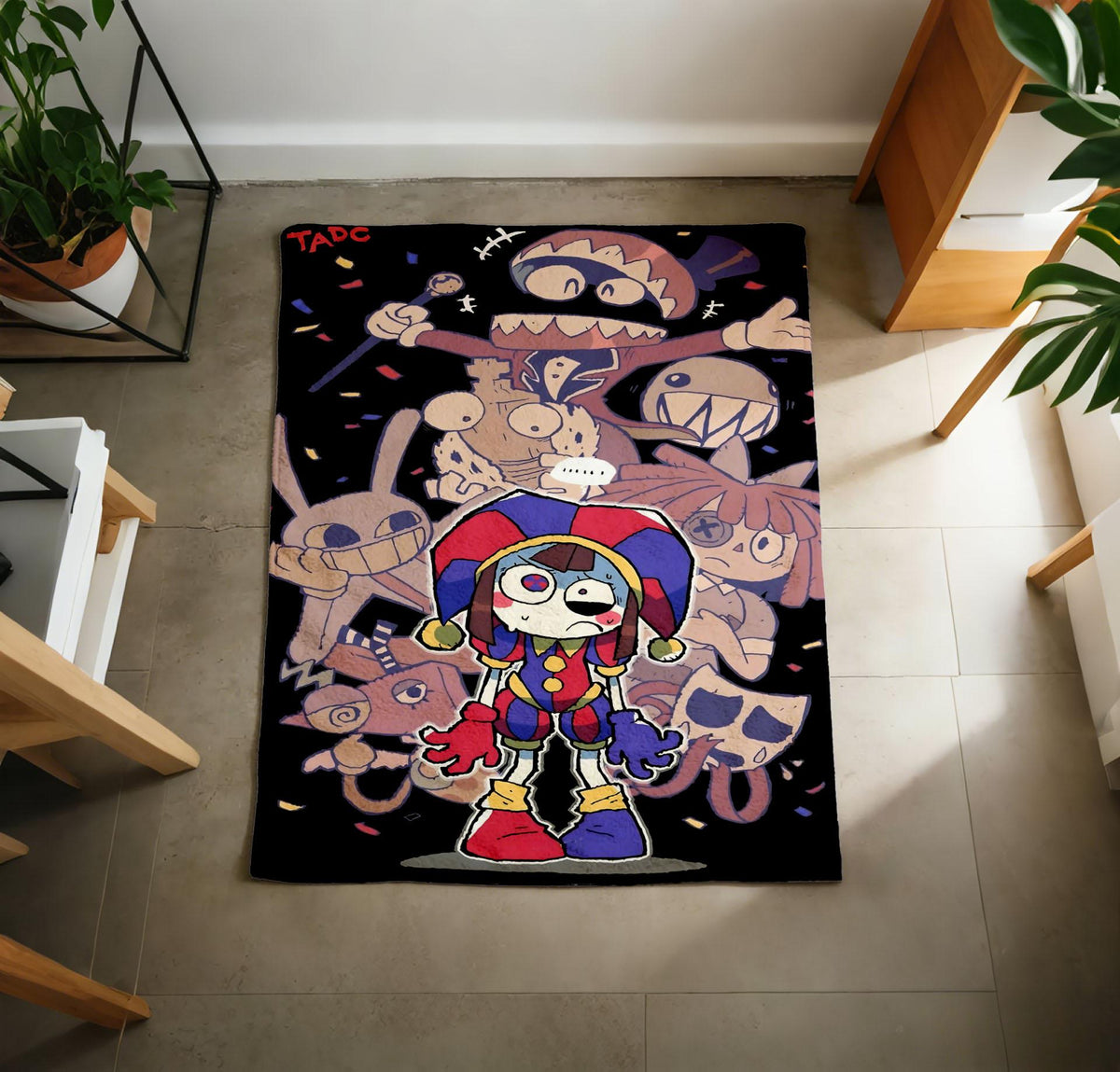 The Amazing Digital Circus Pomni Group Blanket Soft Throw, Vintage Cartoon Fleece Throw Blanket, Warm Sofa Bed Cover,Gift for TADC Fans