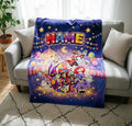 Personalized TADC Blanket, Starry Carousel Fleece Throw, Custom Name Kids Character Blanket