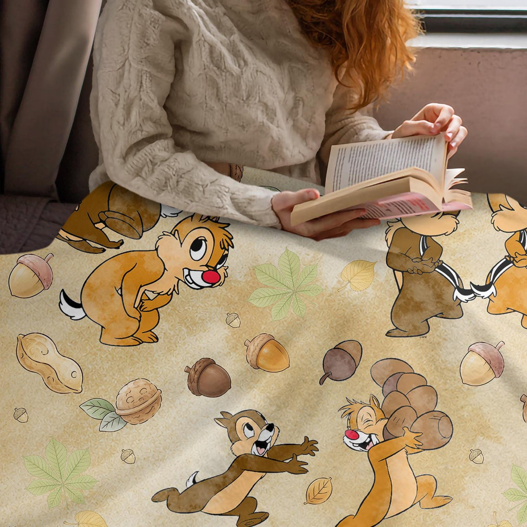 Custom Chip and Dale Blanket, Personalized Disney Birthday Blanket,Cute Chipmunk Throw Blanket, Vintage Disney Gift for Kids Toddler Nursery