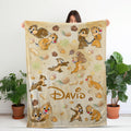 Custom Chip and Dale Blanket, Personalized Disney Birthday Blanket,Cute Chipmunk Throw Blanket, Vintage Disney Gift for Kids Toddler Nursery