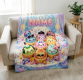 Personalized Squishy Dumpling Blanket, Kawaii Bao Fleece Throw, Custom Name Gamer Snack Blanket