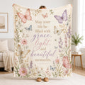 Butterfly Floral Blanket, Inspirational Quote Blanket, Butterfly Throw Blanket, Christian Encouragement Gift, Sympathy Gift