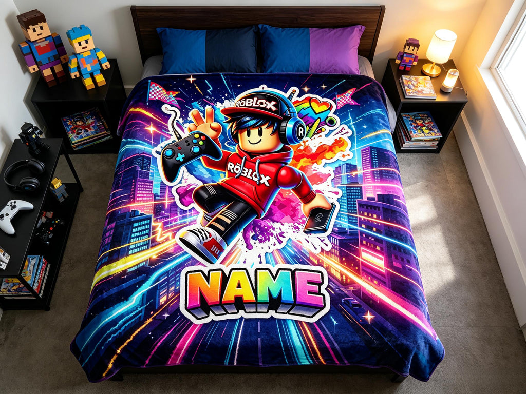 Roblox Blanket Soft Throw, Cozy Daily Present For Avid Roblox Players