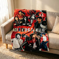 Michael Jackson Collage Flannel Throw Blanket, Classic Pop Music Fan Decor