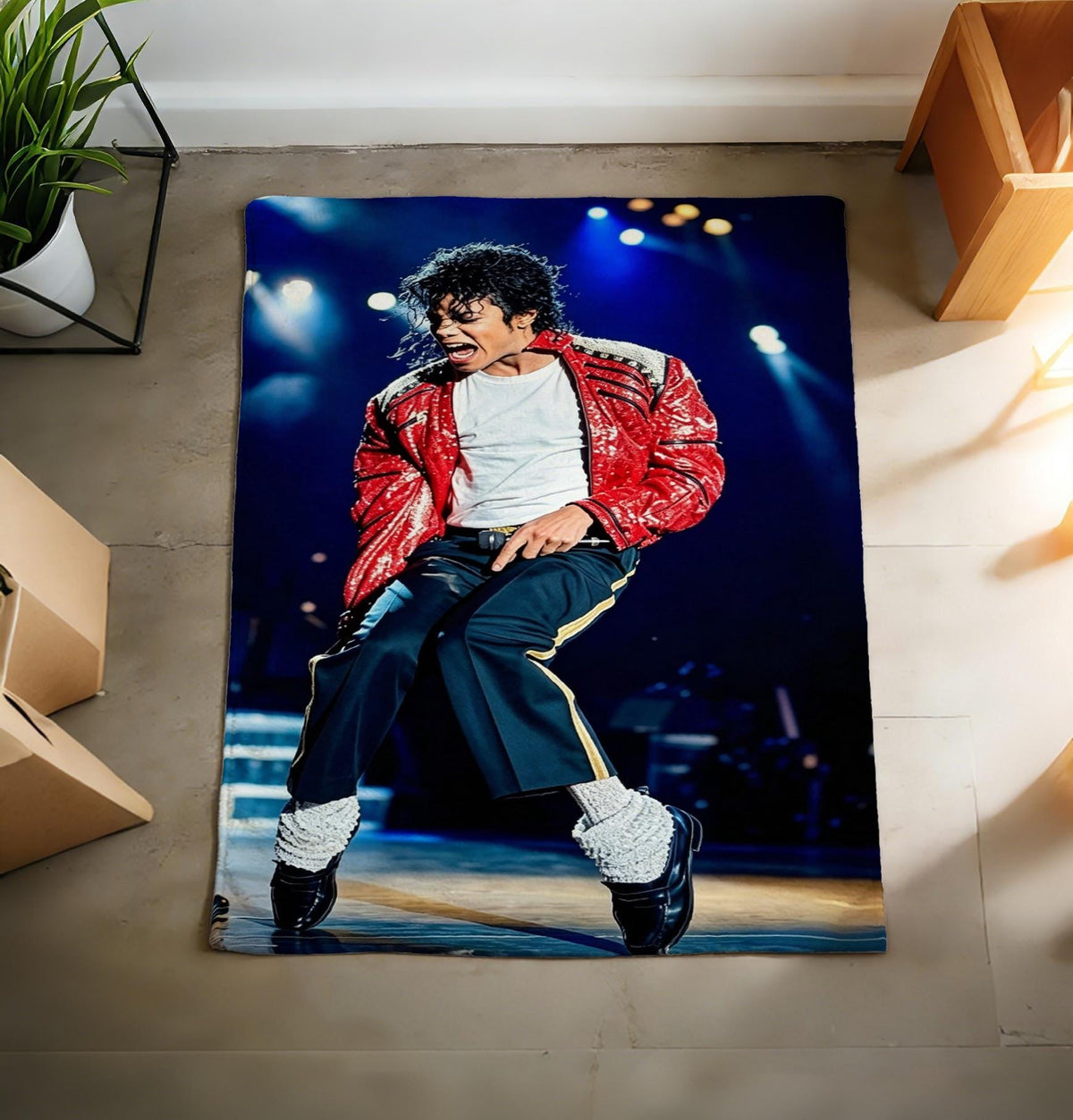 Michael Jackson Flannel Throw Blanket, Classic Pop Music Fan Decor