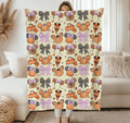 Halloween Minnie Mouse Pumpkin Blanket, Minky Sherpa Throw