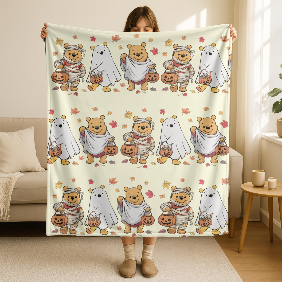 Halloween Winnie the Pooh Minky Blanket, Disney Toddler Blanket