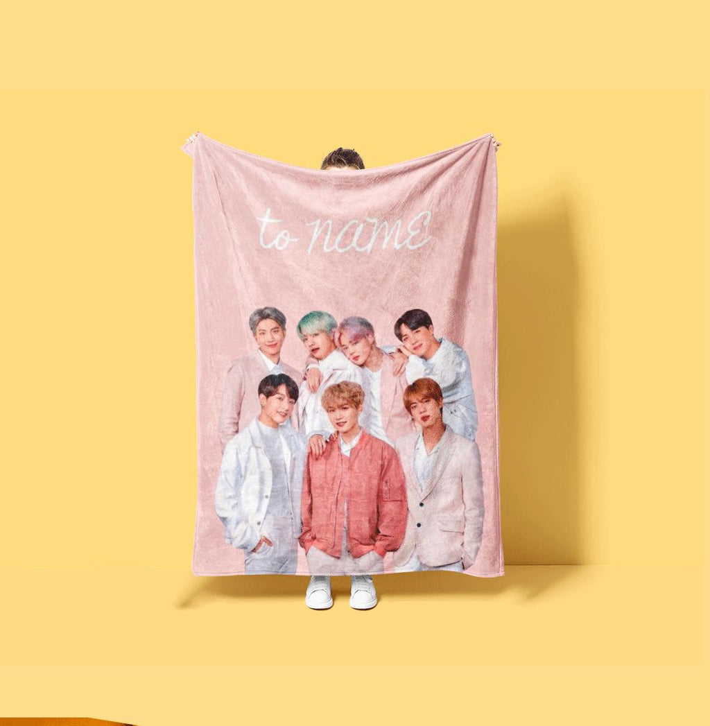 Mysterious Black Swan BTS Personalized Blanket Dark Gothic Idol Throw Edgy Korean Boy Band Bedding Army Fan Room Decor Gift