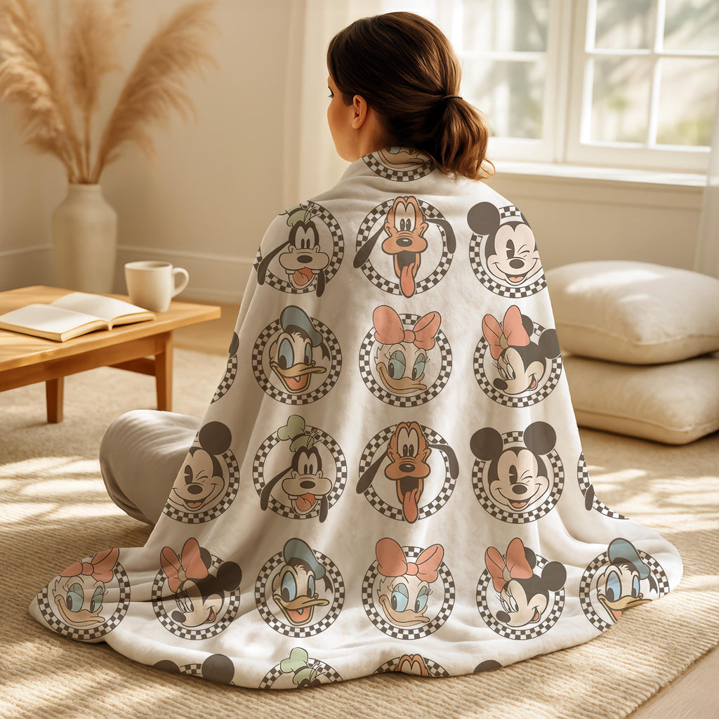Disney Mickey&Friends Blanket, Mickey Mouse Baby Blanket, Cartoon Style Gift for Boys and Girls,Classic Mickey Co Nursery Decor,Disney Gift