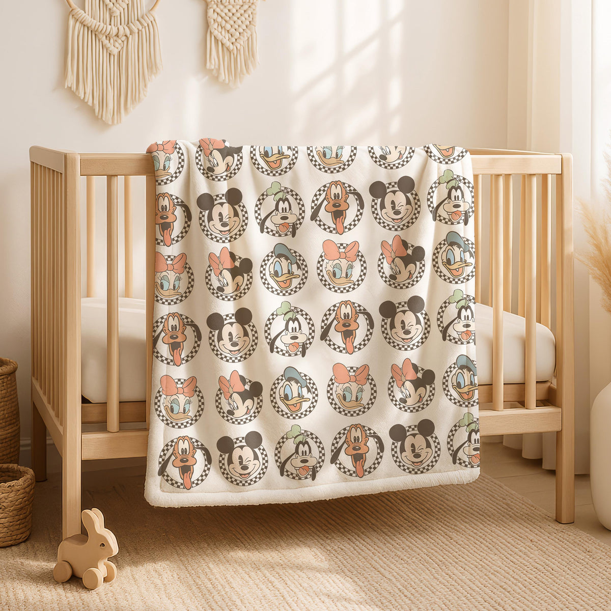 Disney Mickey&Friends Blanket, Mickey Mouse Baby Blanket, Cartoon Style Gift for Boys and Girls,Classic Mickey Co Nursery Decor,Disney Gift