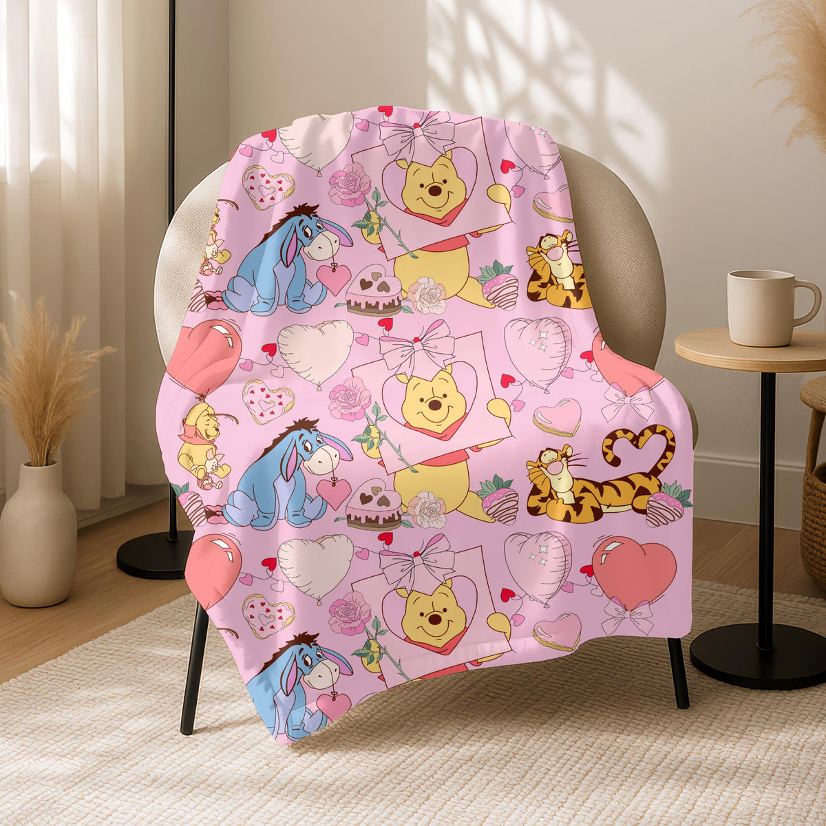 Pooh And Friends Kids Blanket, Disney Cartoon Fleece Blanket, Gift for Baby Shower Of a Boy or Girl,Newborn Present,Gender Neutral Blankie