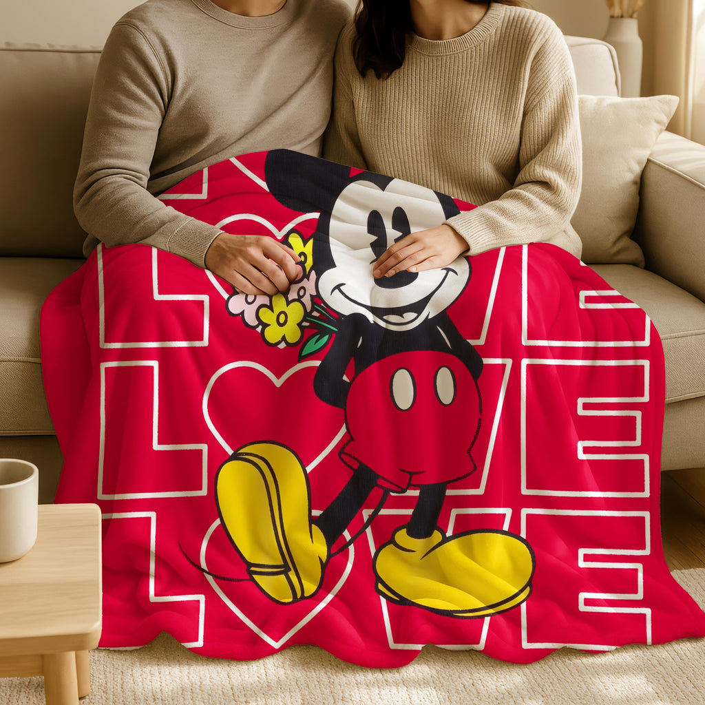 Mickey Mouse Love Blanket, Disney Love Throw Blanket, Valentine or Anniversary Gift, Cozy Family Blanket, Valentines Day Blanket, Gift Wife